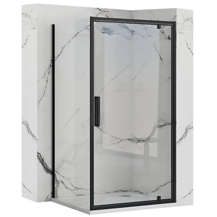 Душевая кабина REA RAPID SWING 80x80 BLACK  (REA-K6421 + REA-K6408)