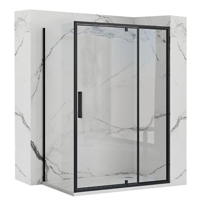 Душевая кабина REA RAPID SWING 80x120 BLACK  (REA-K6421 + REA-K6413)