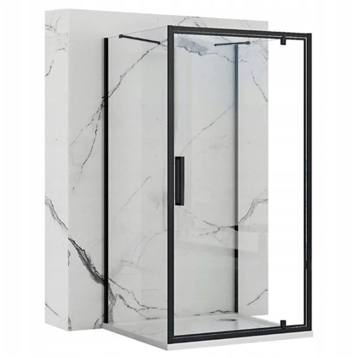 Душевая кабина REA RAPID SWING 80х90 BLACK пристенная (REA-KPL-009950)