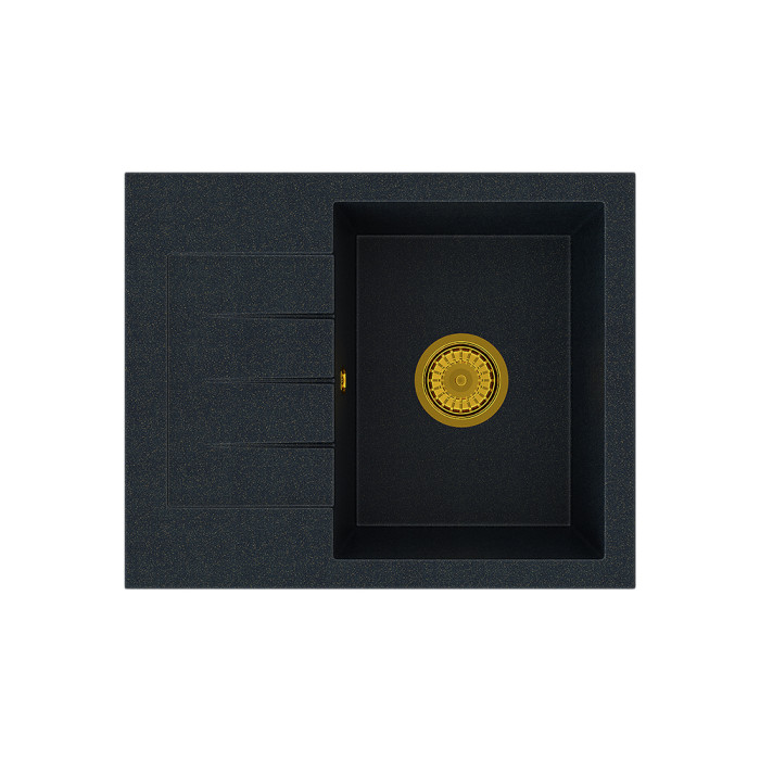 Кухонна мийка GRANITAN MILANO BLACK GOLD чорна із золотим вкрапленням * (MILANO GOLD)