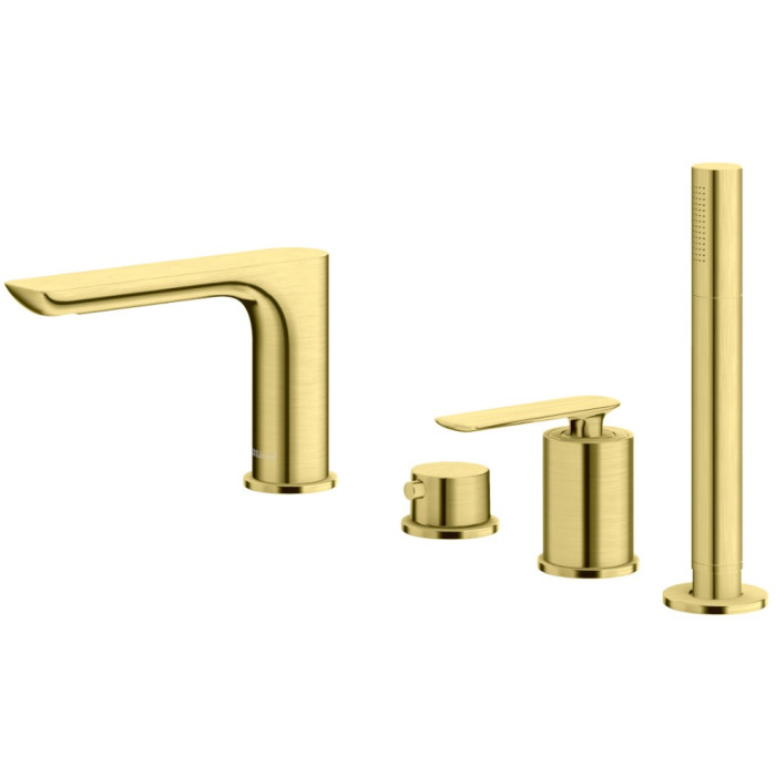 Смеситель для ванны KOHLMAN EXPERIENCE BRUSHED GOLD на борт ванны * (QB244EGDB)