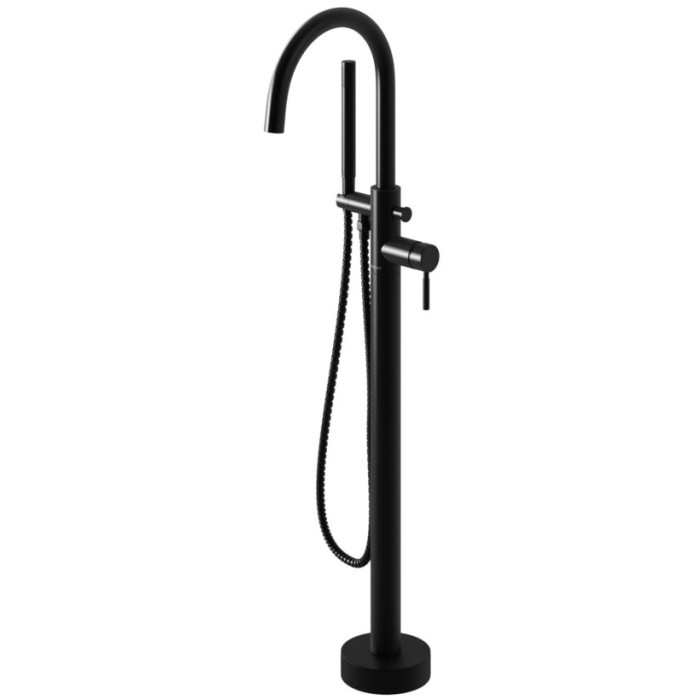 Смеситель для ванны KOHLMAN ROXIN BLACK напольный * (QF1165RB)