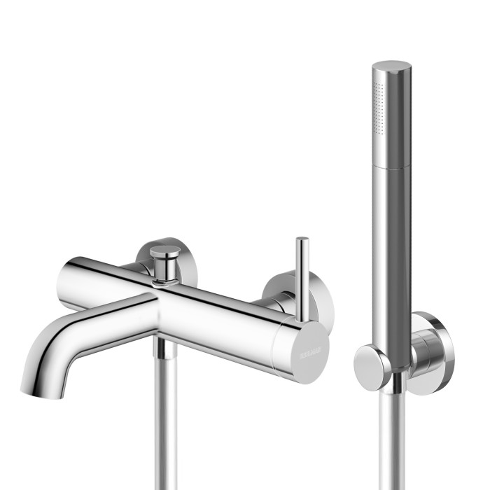 Смеситель для ванны и душа KOHLMAN AXEL CHROME настенный с изливом  (KPL-QW110A)