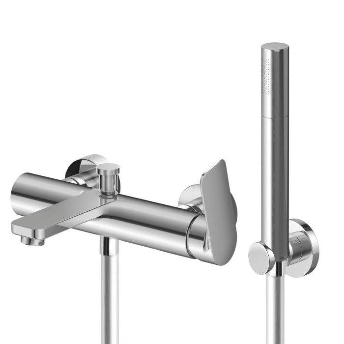 Смеситель для ванны и душа KOHLMAN TEXEN CHROME настенный с изливом (KPL-QW110T)