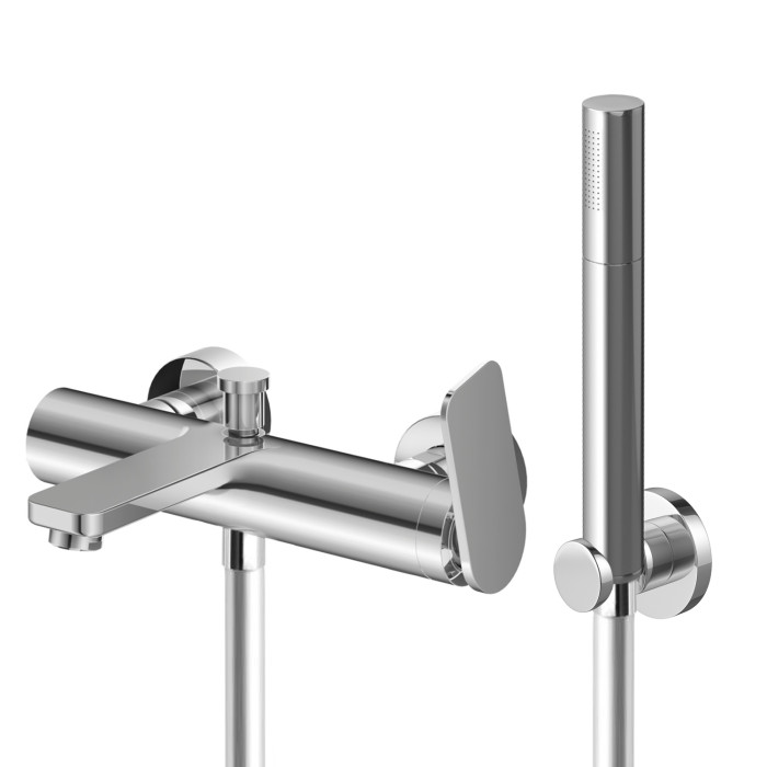 Смеситель для ванны и душа KOHLMAN WEXPO CHROME настенный с изливом  (KPL-QW110W)