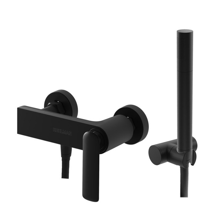 Смеситель для ванны и душа KOHLMAN EXPERIENCE BLACK MATT настенный без излива (KPL-QW120EB)
