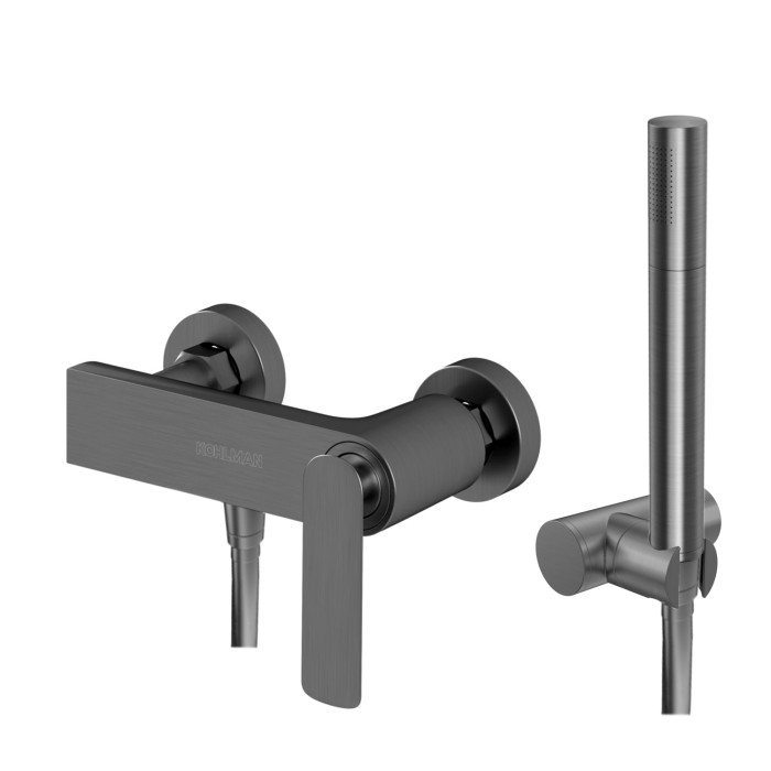 Смеситель для ванны и душа KOHLMAN EXPERIENCE GRAPHITE настенный без излива  (KPL-QW120EG)