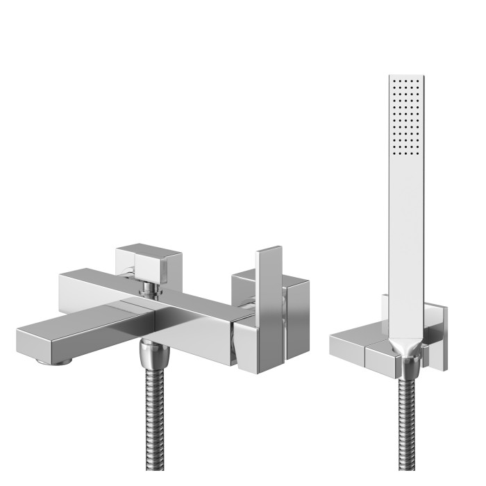 Смеситель для ванны и душа KOHLMAN EXCELENT CHROME настенный с изливом (KPL-QW110H)
