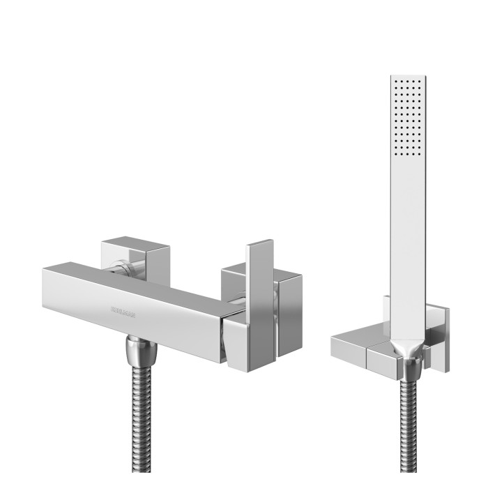 Смеситель для ванны и душа KOHLMAN EXCELENT CHROME настенный без излива (KPL-QW120H)