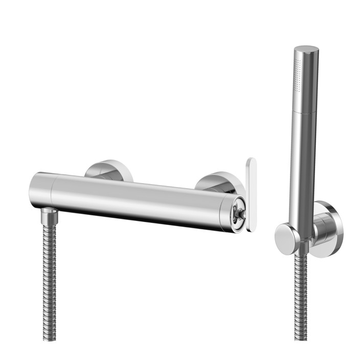 Смеситель для ванны и душа KOHLMAN BOXINE CHROME настенный без излива (KPL-QW120B)