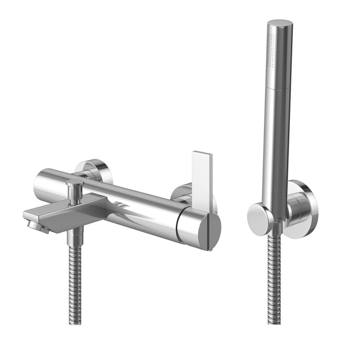 Смеситель для ванны и душа KOHLMAN DEXAME CHROME настенный с изливом (KPL-QW110D)