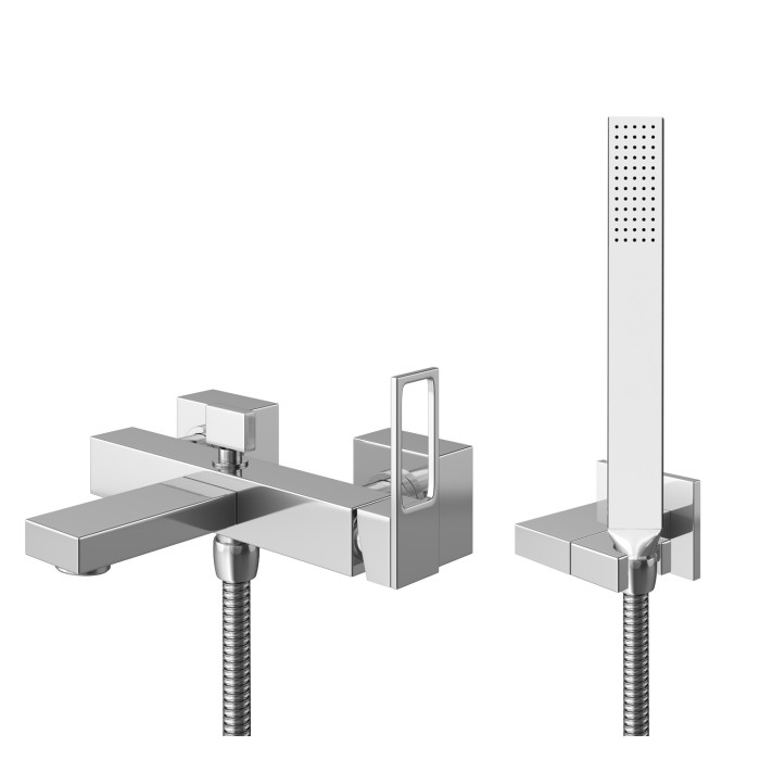 Смеситель для ванны и душа KOHLMAN NEXEN CHROME настенный с изливом (KPL-QW110U)