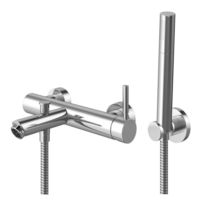 Смеситель для ванны и душа KOHLMAN ROXIN CHROME настенный с изливом (KPL-QW110R)