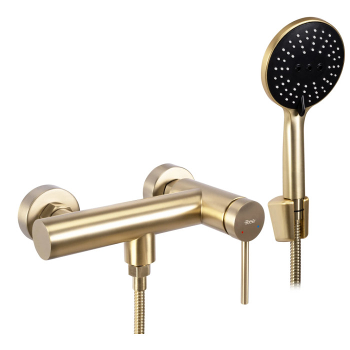Смеситель для ванны и душа REA CLIF BRUSHED GOLD настенный без излива (REA-B4243)