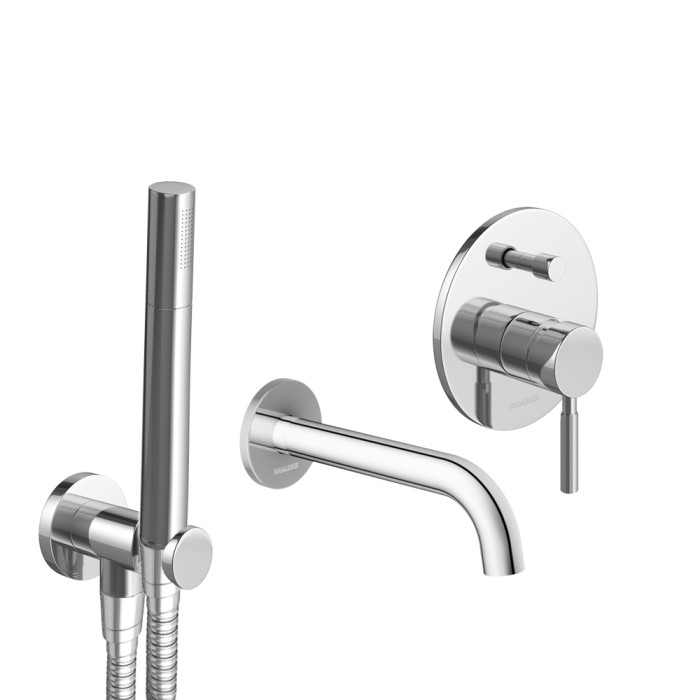 Смеситель для ванны и душа KOHLMAN ROXIN CHROME + BOX скрытого монтажа  (KPL-QW210R)