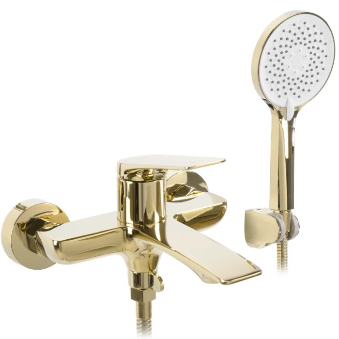 Смеситель для ванны и душа REA AVALON GOLD настенный с изливом (REA-B1129)