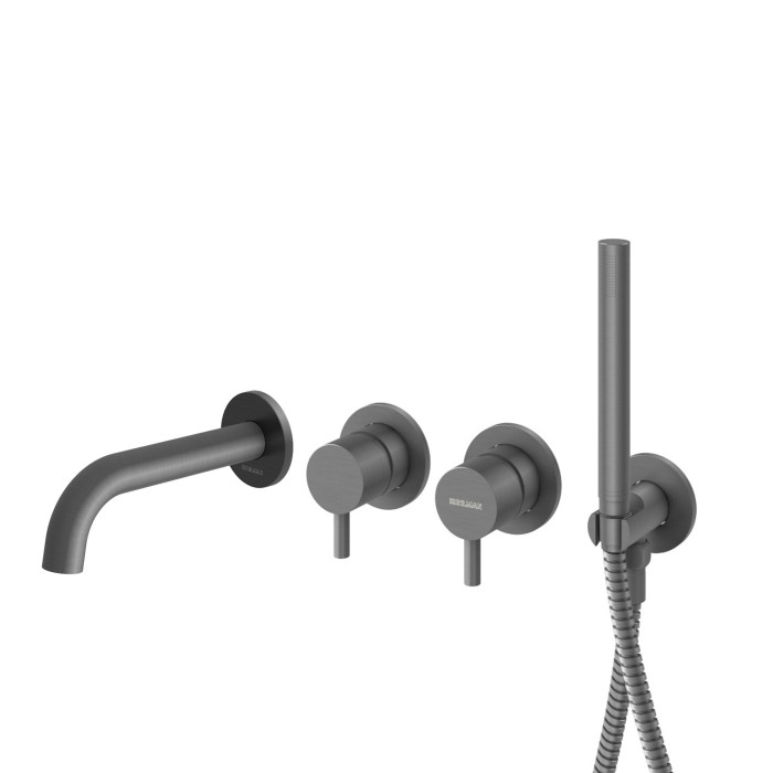 Змішувач для ванни та душу KOHLMAN AXEL GRAPHITE + BOX прихованого монтажу (QW260AG+QW230AG)