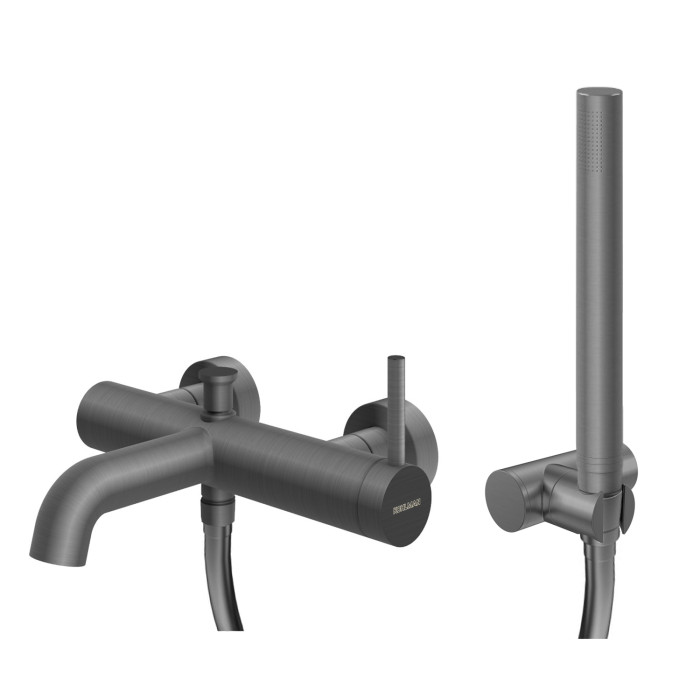 Змішувач для ванни та душу KOHLMAN AXEL GRAPHITE настінний з виливом (KPL-QW110AG)