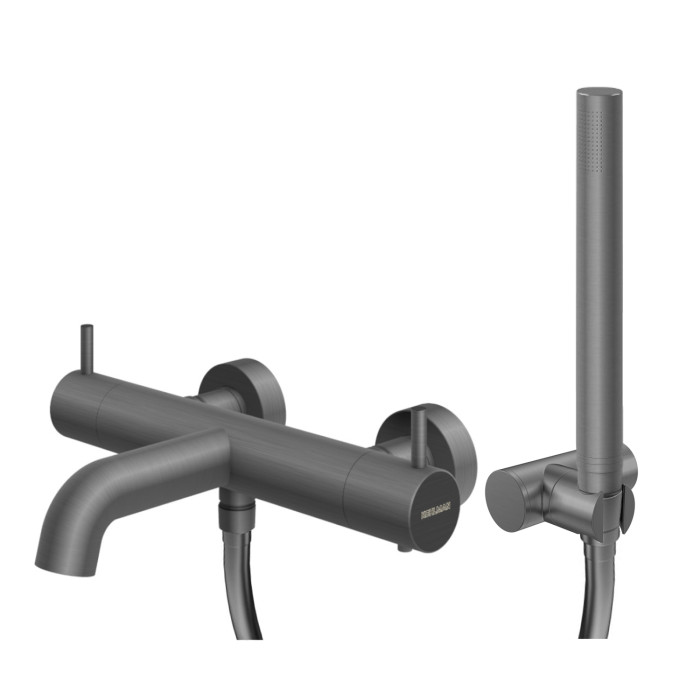 Змішувач для ванни та душу з термостатом KOHLMAN AXEL GRAPHITE настінний (KPL-QW710AG)