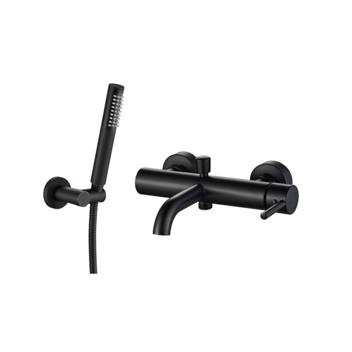 Смеситель для ванны и душа VBI MILANO BLACK настенный (VBI-050106BL)