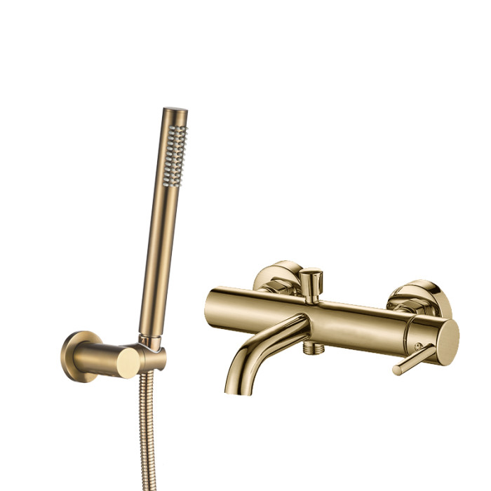 Смеситель для ванны и душа VBI MILANO BRUSHED GOLD настенный (VBI-050106BG)