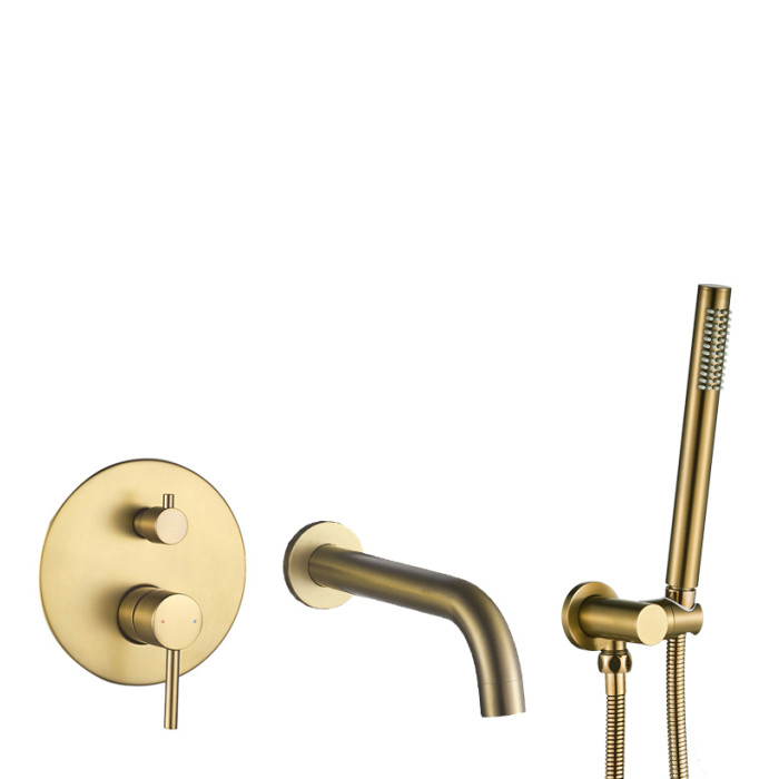 Змішувач для ванни і душу VBI MILANO BRUSHED GOLD прихованого монтажу (VBI-050107BG)