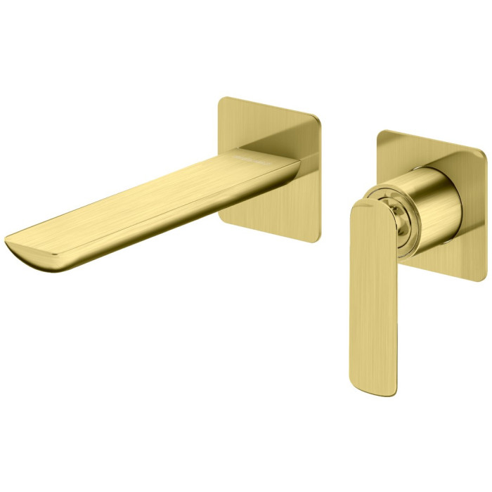 Змішувач для раковини (умивальника) KOHLMAN EXPERIENCE BRUSHED GOLD + BOX прихованого монтажу * (QW180EGDB)