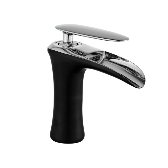 Змішувач для раковини (умивальника) MEXEN LYRA BLACK CHROME низький * (MEX-745300-07)