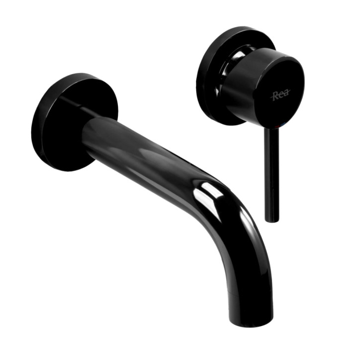 Змішувач для раковини (умивальника) REA LUNGO BLACK GLOSSY + BOX прихованого монтажу * (REA-B4421)