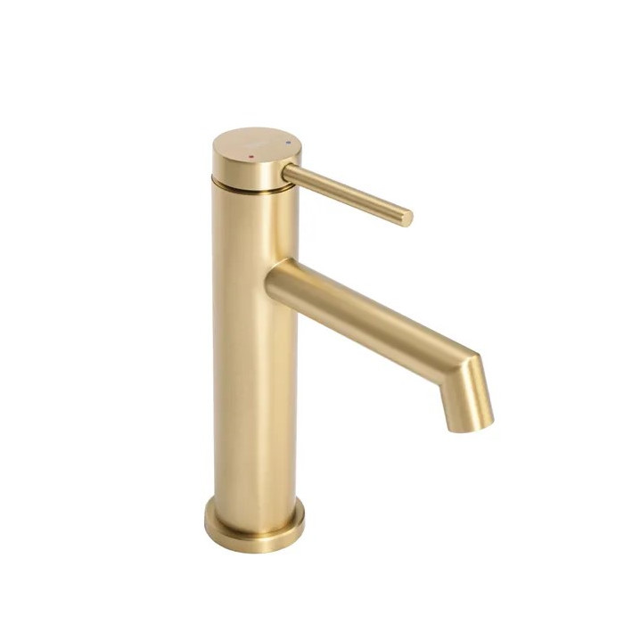 Змішувач для раковини (умивальника) REA FOSS BRUSHED GOLD золотий матовий низький (REA-B5316)