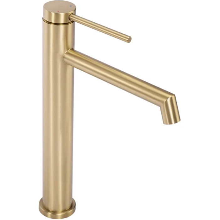 Змішувач для раковини (умивальника) REA FOSS BRUSHED GOLD золотий матовий високий (REA-B5319)