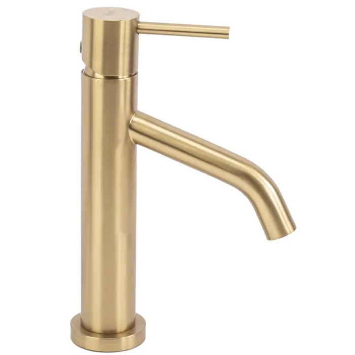 Змішувач для раковини (умивальника) REA LEVEL BRUSHED GOLD матове золото низький (REA-B6218)