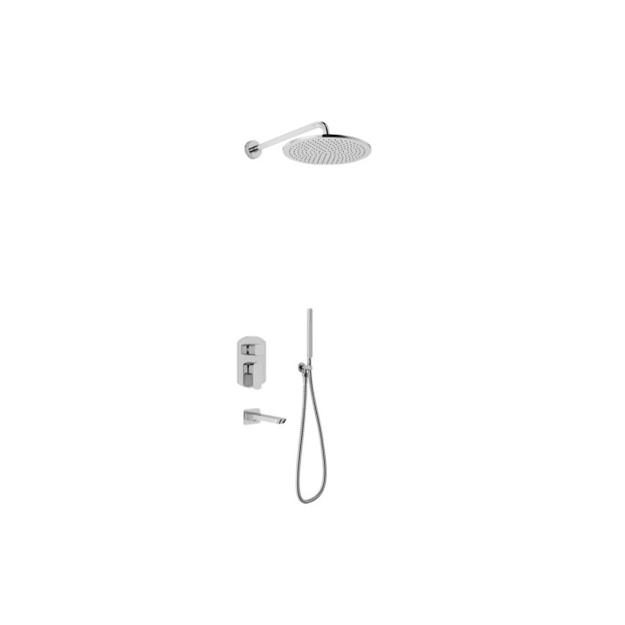 Душевая система KOHLMAN FOXAL 20 CHROME + BOX скрытого монтажа (QW211FR20)
