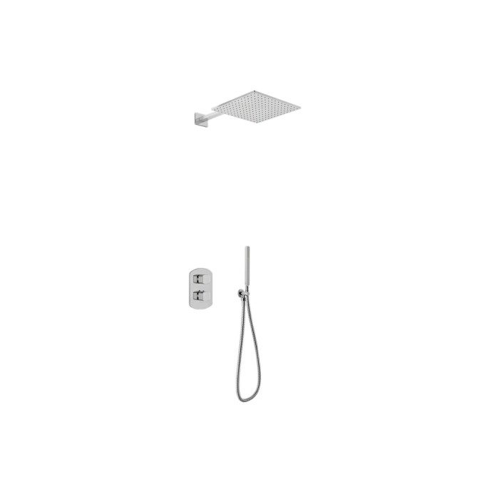 Душевая система KOHLMAN FOXAL 35 CHROME с термостатом + BOX скрытого монтажа (QW432FQ35)