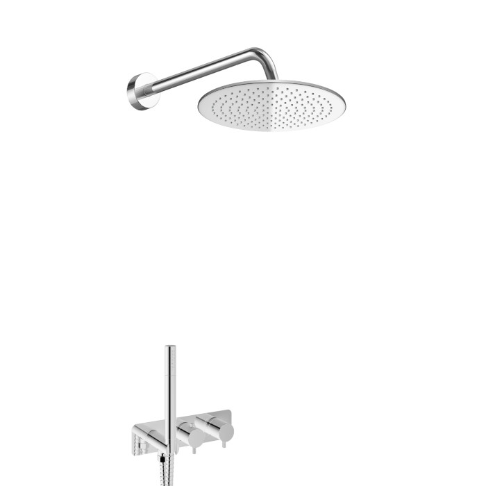 Душевая система KOHLMAN AXEL 25 CHROME с термостатом + BOX скрытого монтажа (KPL-QW265A25)