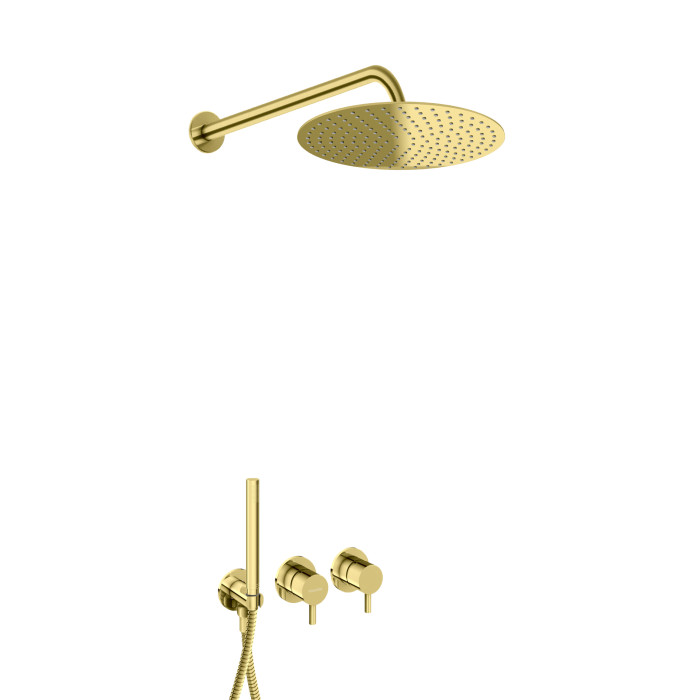 Душевая система KOHLMAN AXEL 25 GOLD + BOX скрытого монтажа (KPL-QW260AGD25)