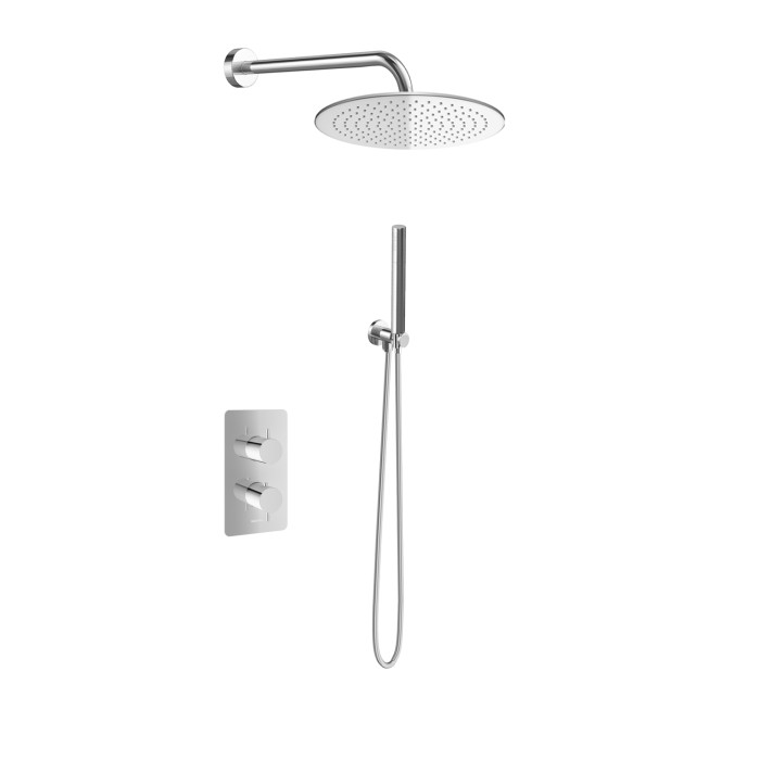 Душевая система KOHLMAN AXEL 30 CHROME с термостатом + BOX скрытого монтажа (KPL-QW432A30)