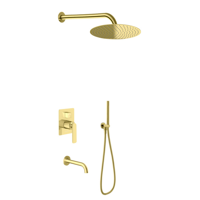 Душевая система KOHLMAN EXPERIENCE 30 GOLD + BOX скрытого монтажа (KPL-QW211EGDR30)