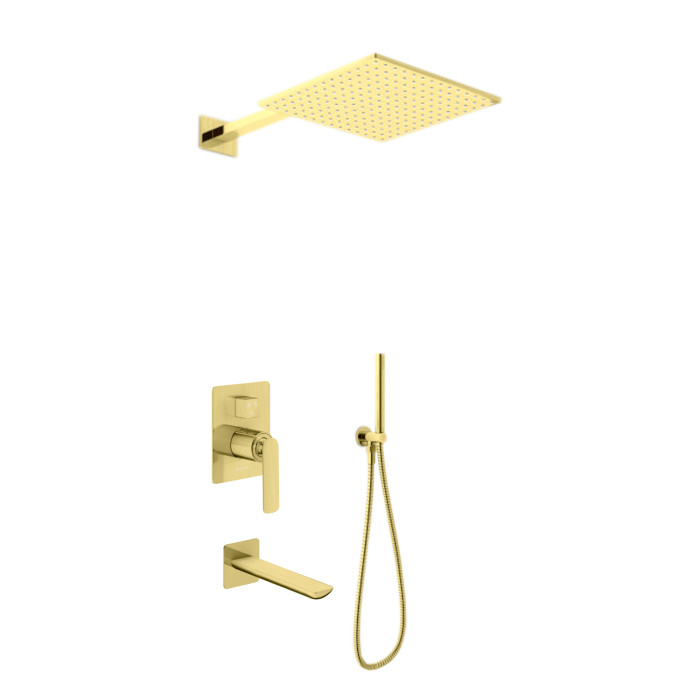 Душевая система KOHLMAN EXPERIENCE 30 BRUSHED GOLD + BOX скрытого монтажа (KPL-QW211EGDBQ30)