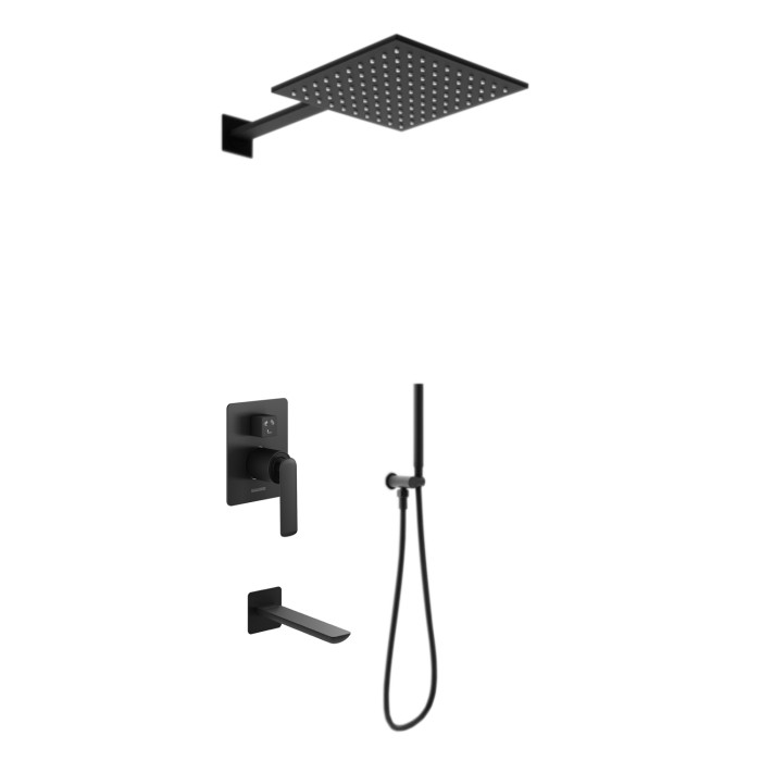 Душевая система KOHLMAN EXPERIENCE 30 BLACK + BOX скрытого монтажа (KPL-QW211EBQ30)