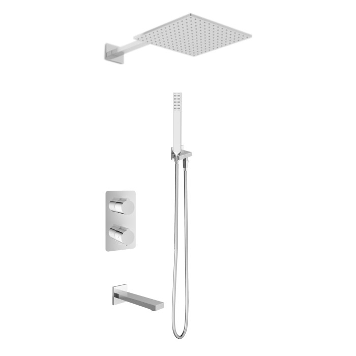 Душевая система KOHLMAN EXPERIENCE 20 CHROME с термостатом  + BOX скрытого монтажа (KPL-QW433EQ20)