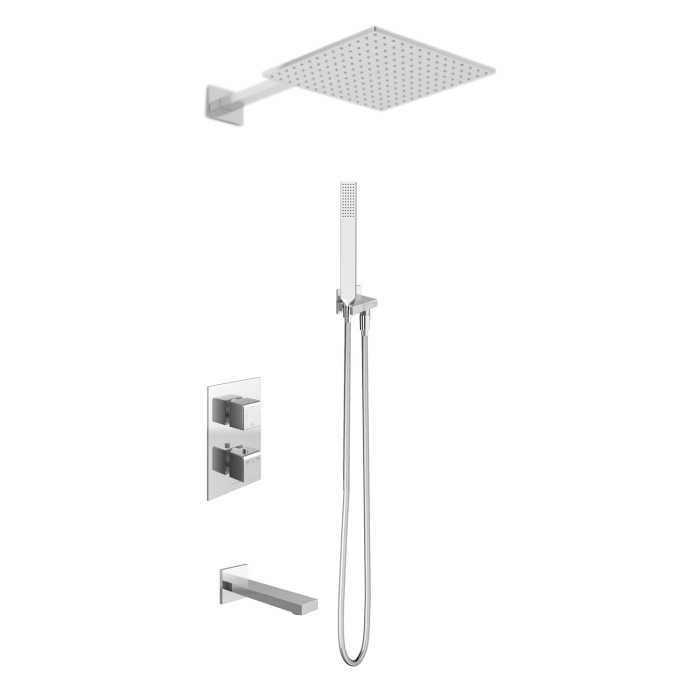 Душевая система KOHLMAN EXCELENT 35 CHROME с термостатом + BOX скрытого монтажа (KPL-QW433HQ35)