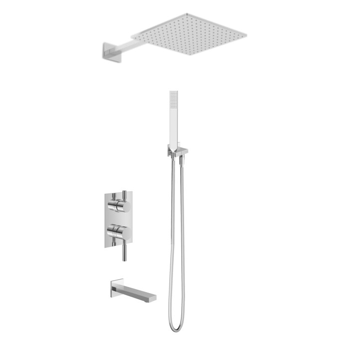 Душевая система KOHLMAN ROXIN 20 CHROME + BOX скрытого монтажа (KPL-QW211RQ20)