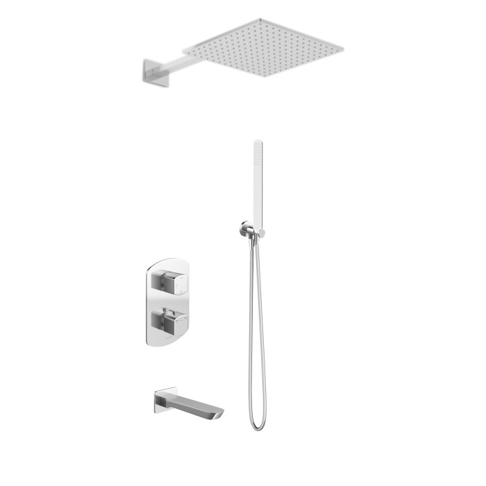 Душевая система KOHLMAN FOXAL 30 CHROME с термостатом + BOX скрытого монтажа (KPL-QW433FQ30)