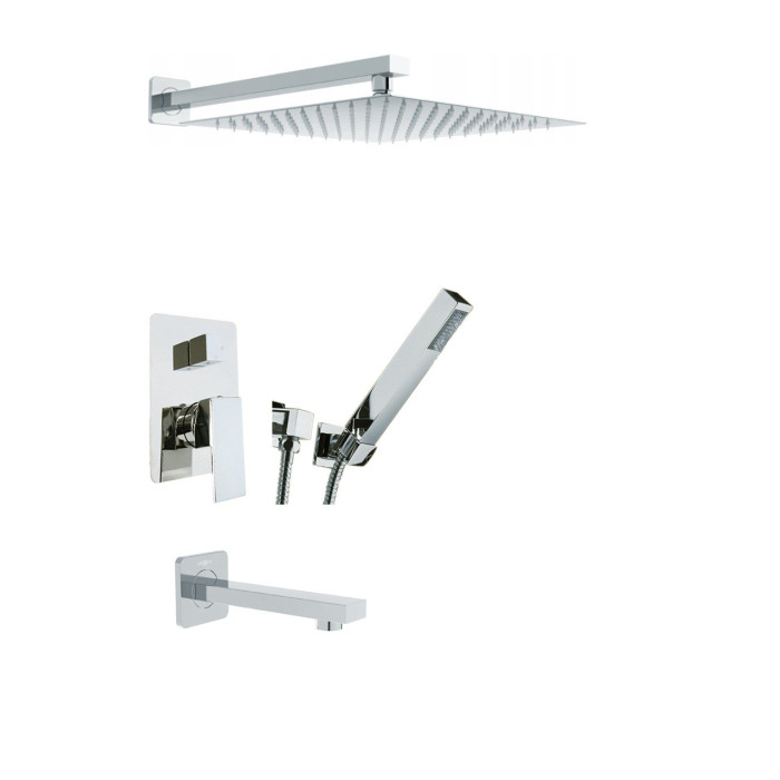 Душевая система REA RAINFORCE CHROME с изливом + BOX скрытого монтажа (REA-B0639KPL)