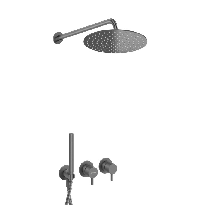Душевая система KOHLMAN AXEL 25 GRAPHITE + BOX скрытого монтажа (KPL-QW260AG25)