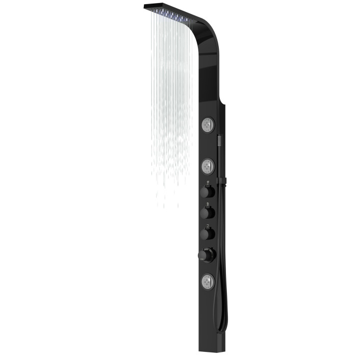 Душевая панель CORSAN SNAKE BLACK LED (S002MBLLED)