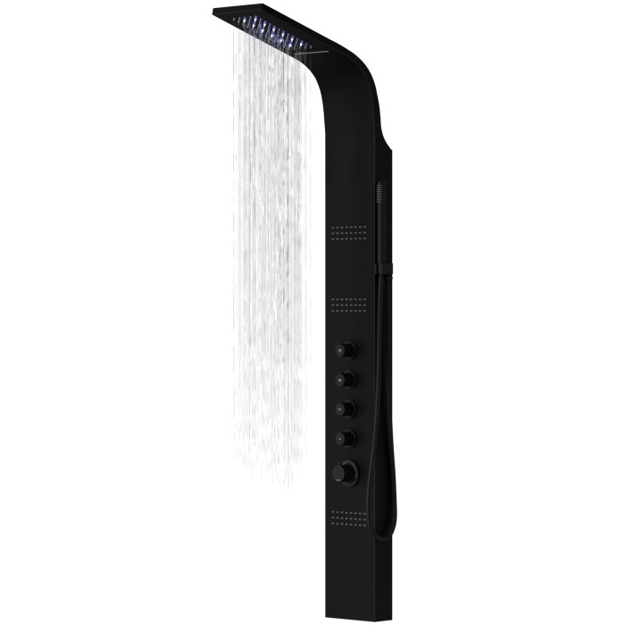Душевая панель CORSAN KASKADA BLACK LED (A014MBLLED)