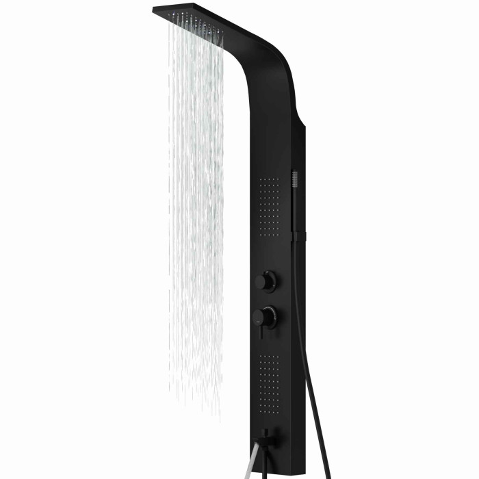 Душевая панель CORSAN ALTO BLACK LED с изливом (A017MBLLEDW)