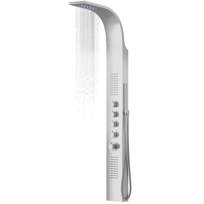 Душевая панель CORSAN SAMSARA INOX LED (S003MSLLED)